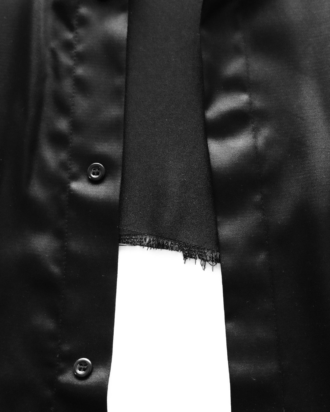 TORN BACK SATIN SHIRT